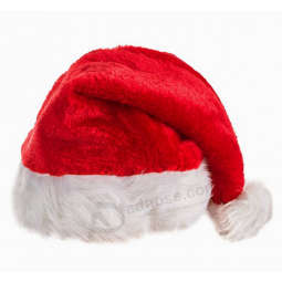 热卖促销定制天鹅绒红色圣诞圣诞老人帽子的礼物