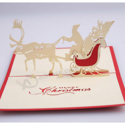Faltbare Büttenpapier Handwerk 3d Pop-up-WeihnachtSkarte