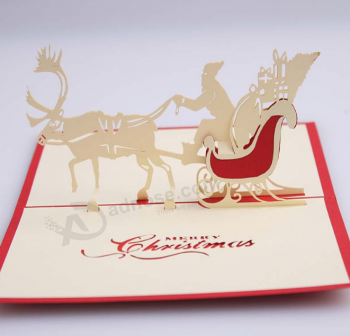 Folding Handmade Paper Craft 3D Pop up Christmas Card