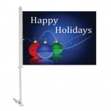 Wholesale Customized high-end christmas flags Polyester Blank Car Window Flags christmas decorations with high quality and any size