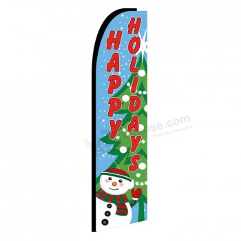 クリスマスの装飾を広告するための卸売カラフルな飛行クリスマス旗の羽のフラグ