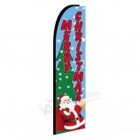 Bandera colorida personalizada de la pluma de las banderas de la Navidad del vuelo para hacer publicidad de decoraciones de la Navidad