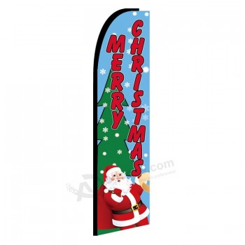 Customized Colourful flying christmas flags feather flag for advertising christmas decorations with your logo
