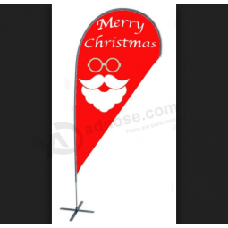 クリスマスのためのカスタムデザインのクリスマスフェザーフラッグスウィーパーの旗