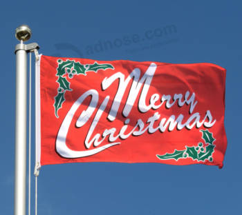 Bon marché drapeau de Noël de polyester de taille faite sur commande à vendre
