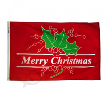 High Quality Custom Printed Polyester Flag for Christmas with your logo