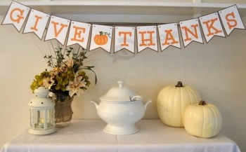 Customized GIVE THANKS Bunting Thanksgiving Home Decor Bunting Banner