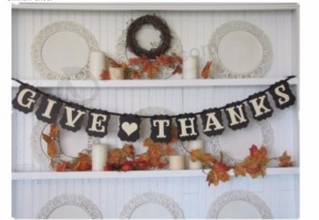 Customized Fashion design Thanksgiving Holiday hanging letter bunting flag banner