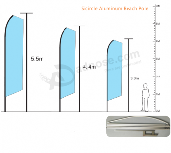 Aluminum Sicircle Beach Flag Pole Alien Swooper Flagpole