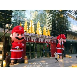 Factory direct sell Funny Christmas Mario inflatable cartoon,inflatable super mario