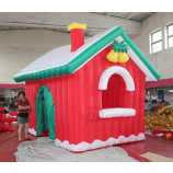 Red Color Inflatable Christmas Cartoon House Christmas Decoration House