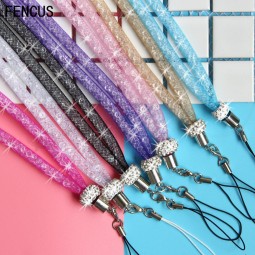 The new mobile phone lanyard strap Bling crystal luxury diamond Candy color hanging neck rope telephone belt hang chain Bracelet
