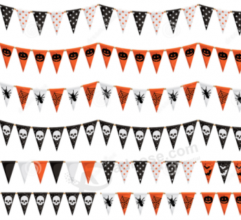 Custom Festival Decorative Triangle Pennant Flags Halloween String Flag