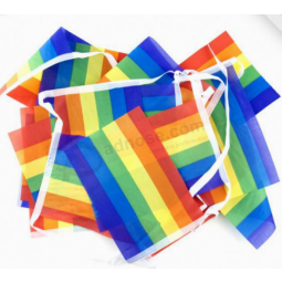 AangepaSte afdrukken regenboogbunting kleurrijke String vlag