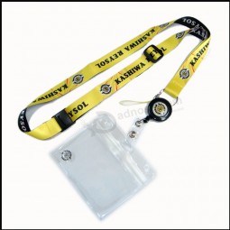 Retractable PVC ID/Name Card/Badge Holders Custom Printed Lanyards with Badge Reel and your logo