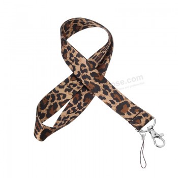 Universal Leopard Grain Mobile Phone Strap Lanyard Card Key Chain Charm Hanging Rope Phone Accessories Parts Portable