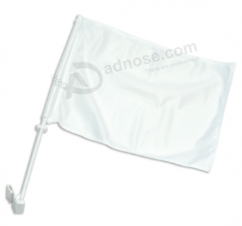 Bandiera della finestra di automobile in bianco di colore su ordinazione a buon mercato con il palo