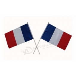 Wholesale customed print France national hand flag
