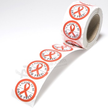 Eco-Etiquetas sintéticas redondas amigáveis ​​de papel amigáveis ​​do logotipo do rolo rolam