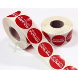 生态-Rollo de pegatinas de logotipo personalizado redondo de papel sintético amigable