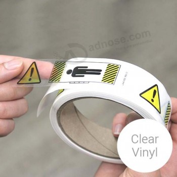 High quality clear custom roll vinyl stickers transparent
