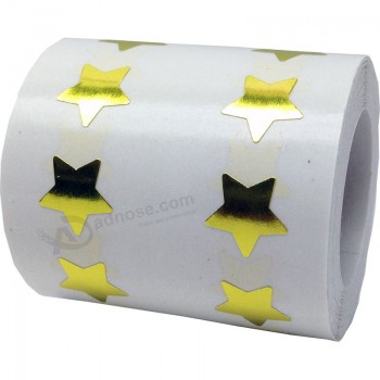 Precioso animal doméstico de oro y plata troquelado personalizado etiqueta de estrella de papel de aluminio