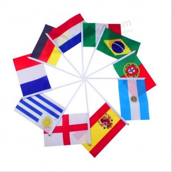 Bandeira bandeiras bandeira livre combinação frete grátis mão acenando bandeira opcional bandeira nacional 14 * 21 cm misturado 10 padrões como seu desejo