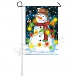 Customized high-end Christmas Santa Claus Reindeer Snowman Garden Flag for promotion