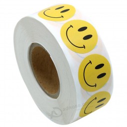 Custom made popular cheap adhesive circle paper cute emoji stickers