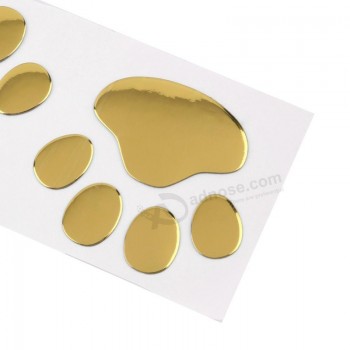 Goed verkopend huisdier op maat gebruik zelfklevende folie goud metalen stickers