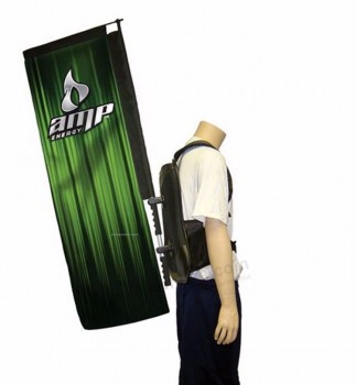 Drapeaux de sécurité de la publicité pour bicyclettes bannière de sac à dos de plume