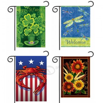 Fiori e uccelli giardino bandiera caldo benvenuto giardino banner bella farfalla libellula giardino banner dEcoraziUno domestica 30 * 45 cm