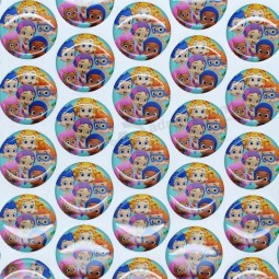 Colorful backgroud soft rubber 3D dome round clear bottle cap stickers