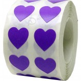 Best quality die cut adhesive lovely heart stickers with different color