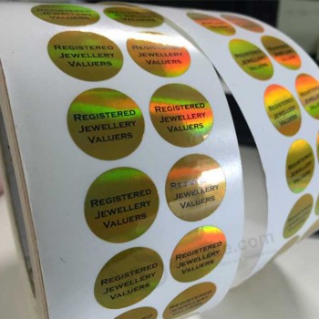 Adesivo personalizzato pet ologramma resistente al fuoco adesivo di sicurezza in lamiera