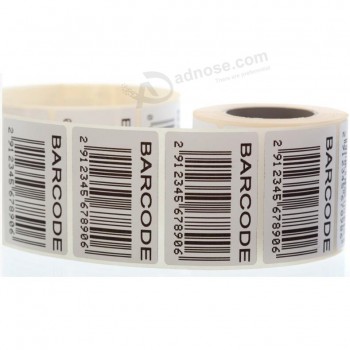 Custom goedkope witte thermische kledingstuk barcode sticker afdrukken papier