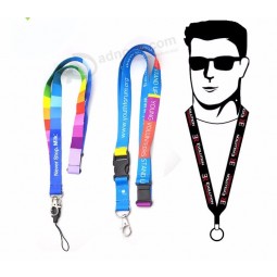Personalized id card badge holder printed polyester nylon woven lanyards with logo and high quality