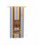 食品グレードスタンドアップジッパーバッグ/ 窓付きブラウンクラフト紙パンバッグをカスタムロゴで印刷しました