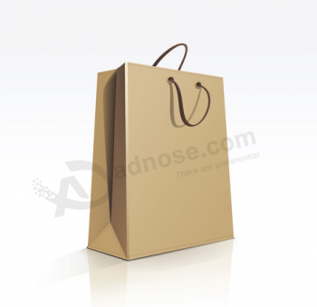 カスタム豪華な窓の包装ギフト茶グリース防止は、茶色のハンドルchristma白い紙袋を運ぶ