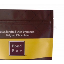 Sacos de papel kraft marrom de alta qualidade com zíper para embalagem de chocolate