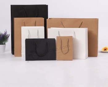定制棕色工艺购物牛皮纸礼品袋带柄 / 手提纸袋，带有自己的标志