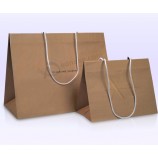 China Manufacturer Wholesale Luxury Handmade Custom Color Print Cheap Garment Shopping Recycle Brown Kraft Paper Bag with Handle