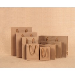 Fashion Custom Wholesale Cheap Printed Brown Shopping Kraft Paper Bag