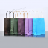 Regalo di artigianato di lusso riciclato personalizzato portare shopping sacchetto di carta kraft marrUno