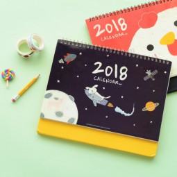 Jianwu bonito dos desenhos animados calendário de mesa 2017 2018 dois ano calendário de mesa planejador semanal dar adesivos muitos estilos kawaii