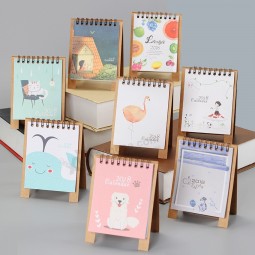 Mini-animaux de bande dessinée série calendriers de papier de bureau d'apprentissage mémo calendrier table agenda planificateur annuel ordre du jour