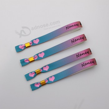 High Quality Festival Best Custom Polyester Wristband Clasp