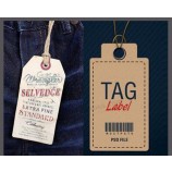 Groothandel modeontwerp op maat logo bedrukt kraft hang tags/Swing tags.