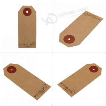 As calças de brim de alta qualidade feitas sob encomenda do papel de embalagem penduram a etiqueta, etiqueta do balanço com impressão do logotipo da empresa