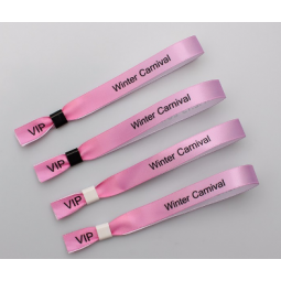 Novelty custom dye sublimation satin ribbon wristband